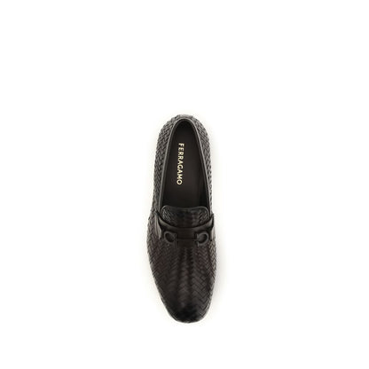 Mocasines sin cordones de piel de becerro marrón Ferragamo Bos Taurus