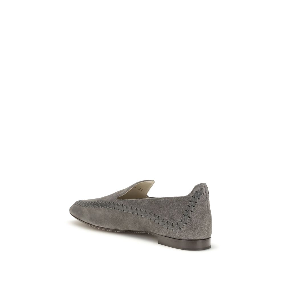 Mocasines Sin Cordones Giorgio Armani De Piel De Becerro Gris Bos Taurus