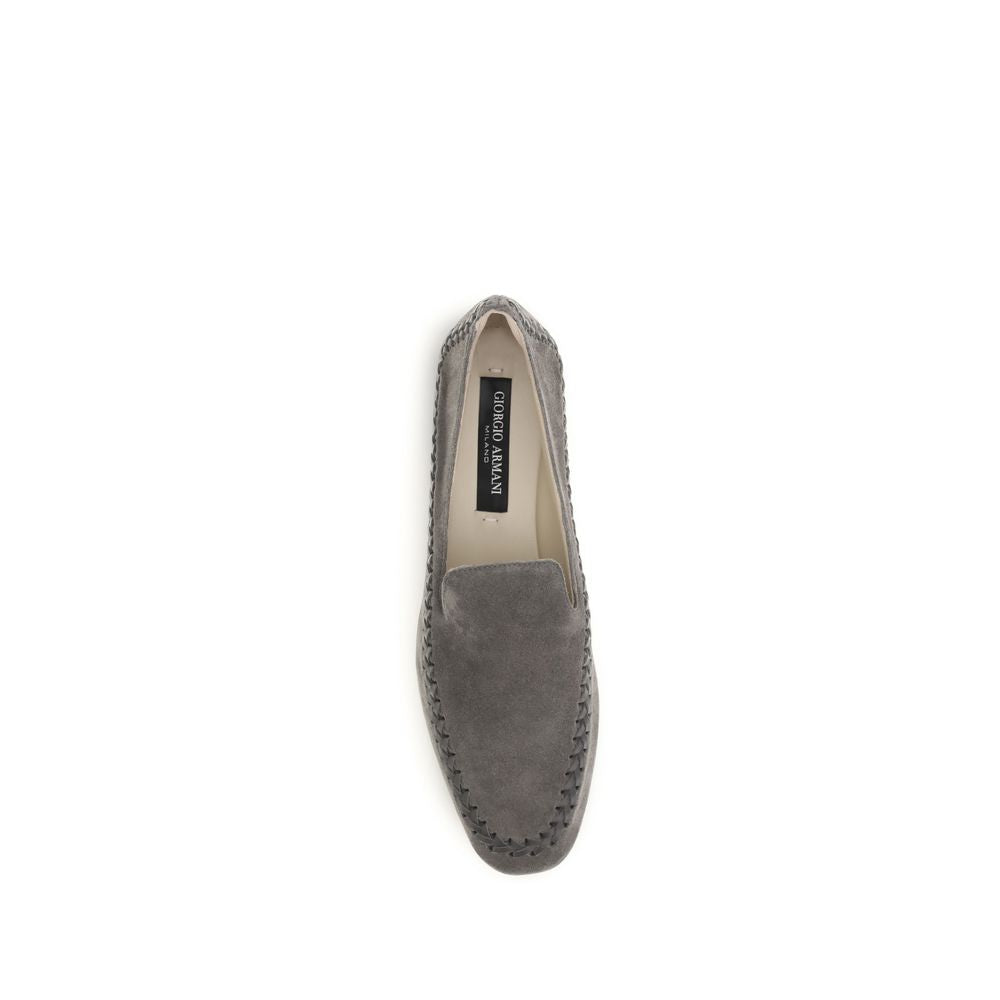Mocasines Sin Cordones Giorgio Armani De Piel De Becerro Gris Bos Taurus