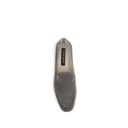 Mocasines Sin Cordones Giorgio Armani De Piel De Becerro Gris Bos Taurus