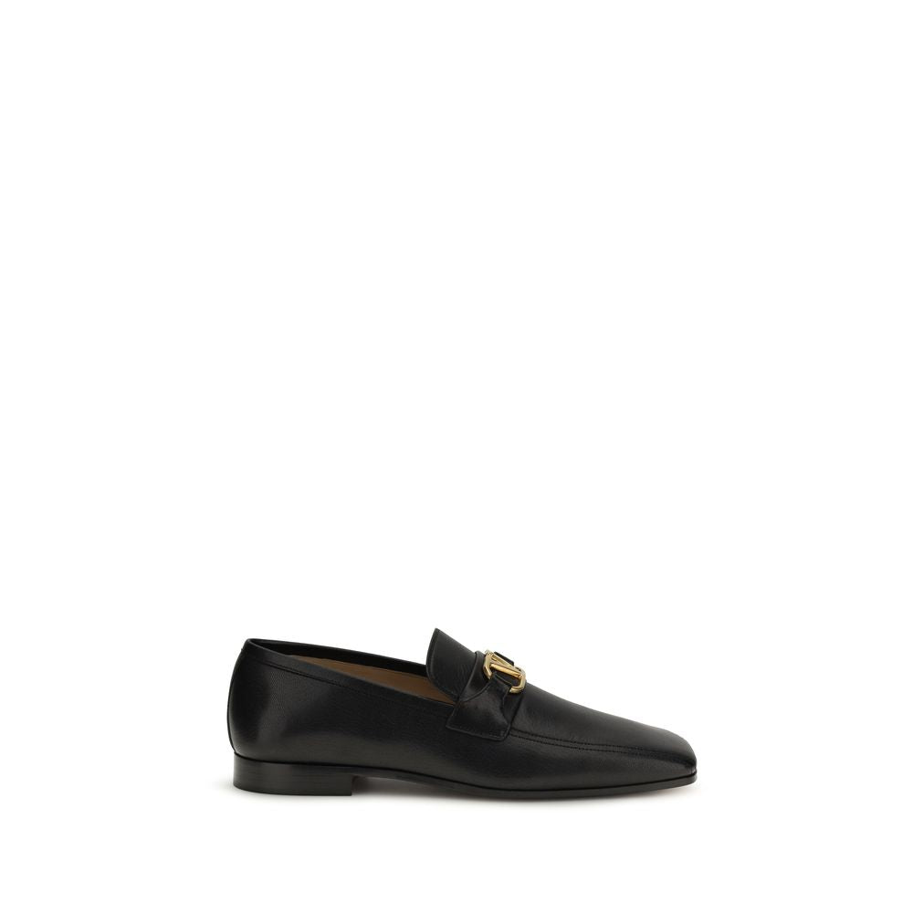 Valentino Garavani Black Goatskin Slip On Loafers