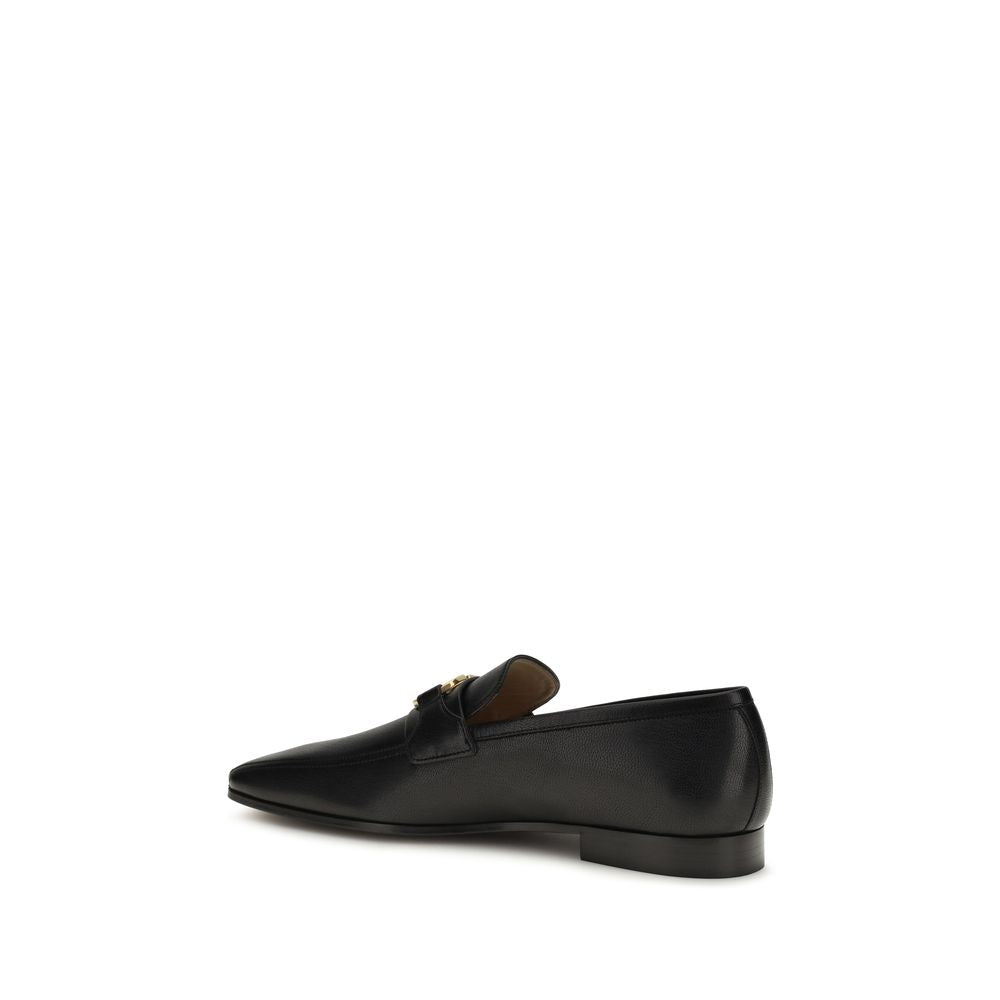 Valentino Garavani Black Goatskin Slip On Loafers