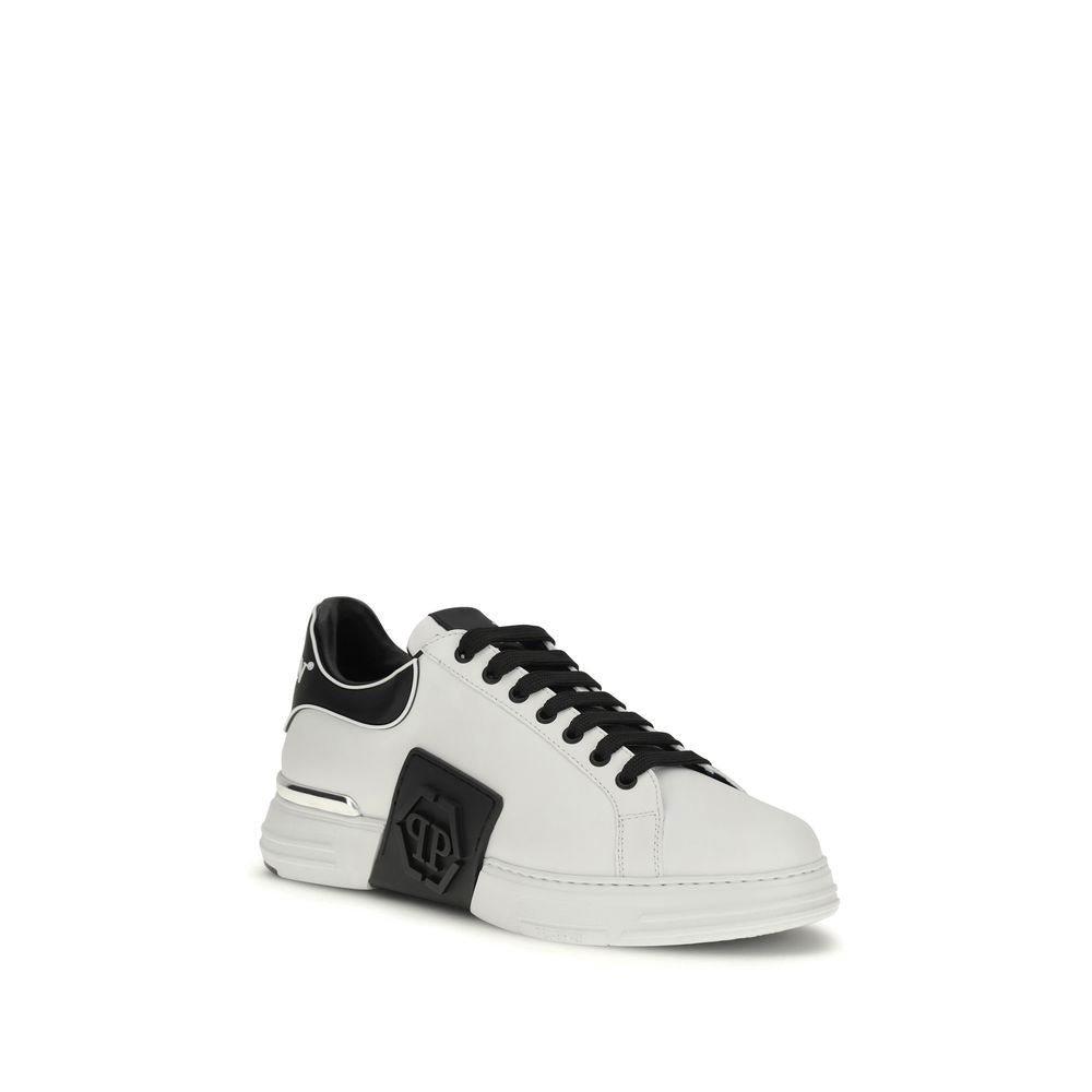 Zapatillas bajas Philipp Plein de piel de becerro blanca Bos Taurus