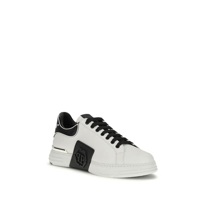 Zapatillas bajas Philipp Plein de piel de becerro blanca Bos Taurus