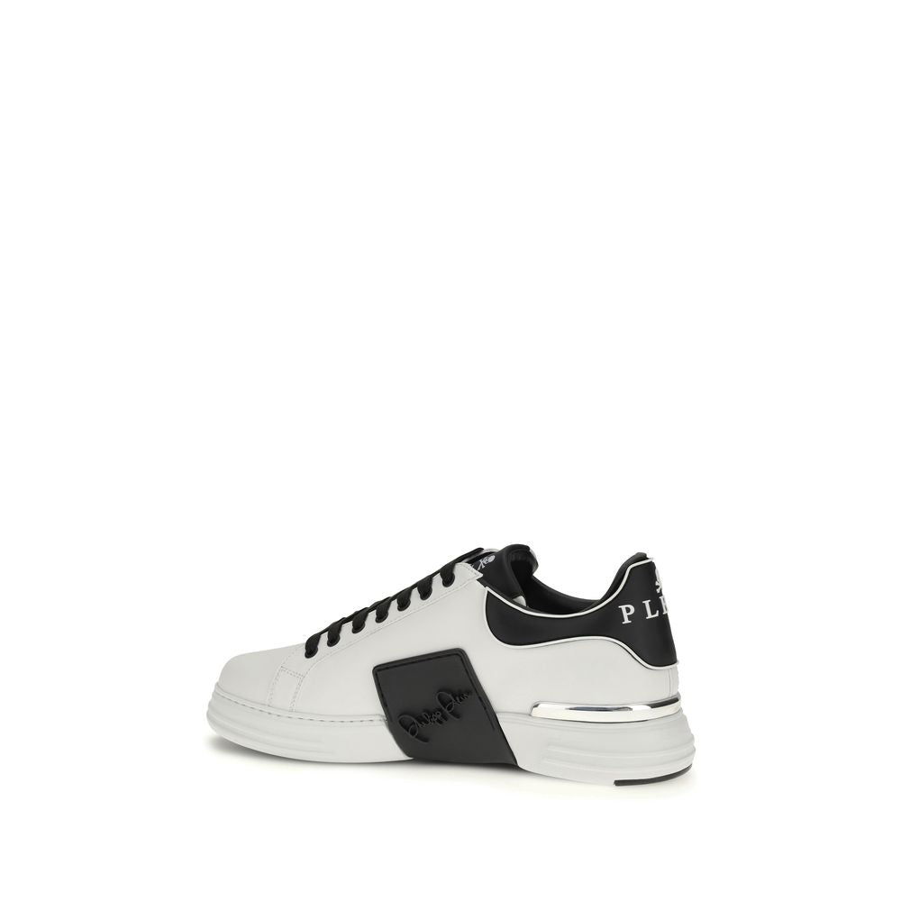 Zapatillas bajas Philipp Plein de piel de becerro blanca Bos Taurus