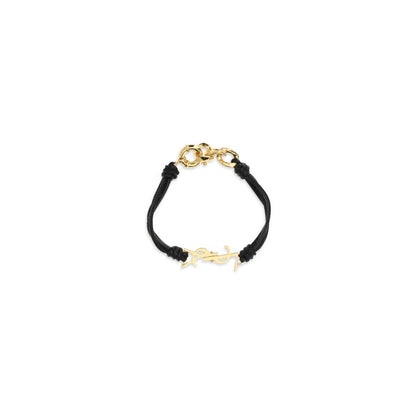Saint Laurent Bracelet Noir En Cuir De Mouton Multitours
