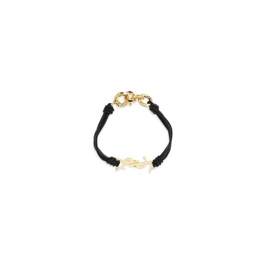 Saint Laurent Pulsera Negra De Piel Ovis Aries Multivuelta