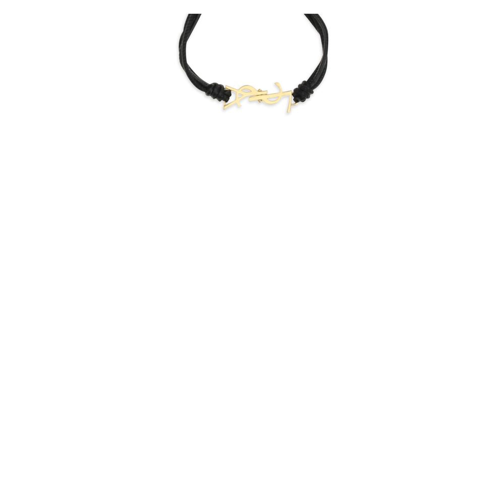 Saint Laurent Bracelet Noir En Cuir De Mouton Multitours