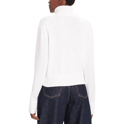 Calvin Klein Jeans White Cotton Roll Neck Jumper