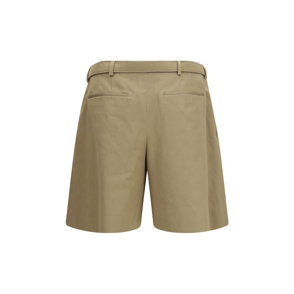 Pantalones cortos bermudas de algodón beige Saint Laurent