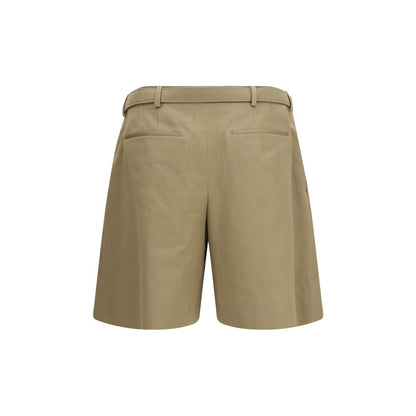 Pantalones cortos bermudas de algodón beige Saint Laurent