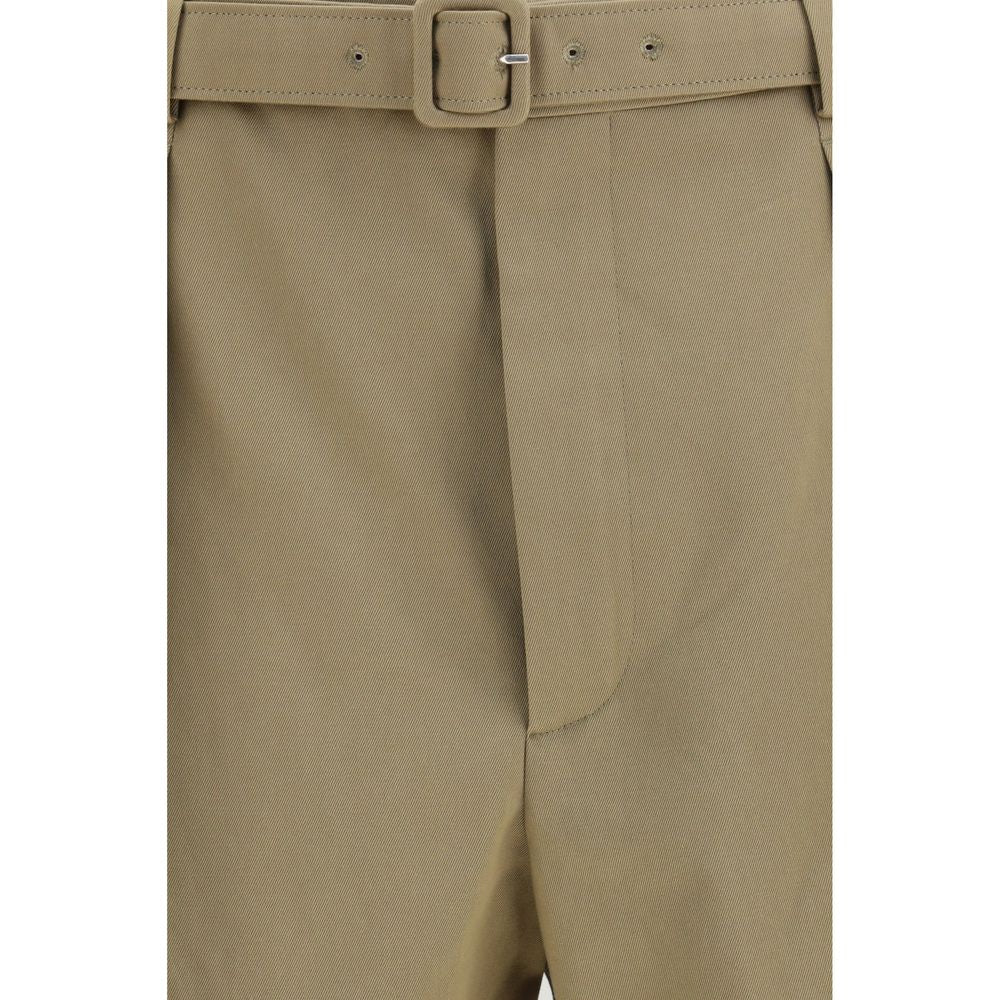 Pantalones cortos bermudas de algodón beige Saint Laurent