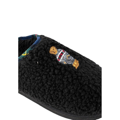 Pantuflas de algodón negras Ralph Lauren