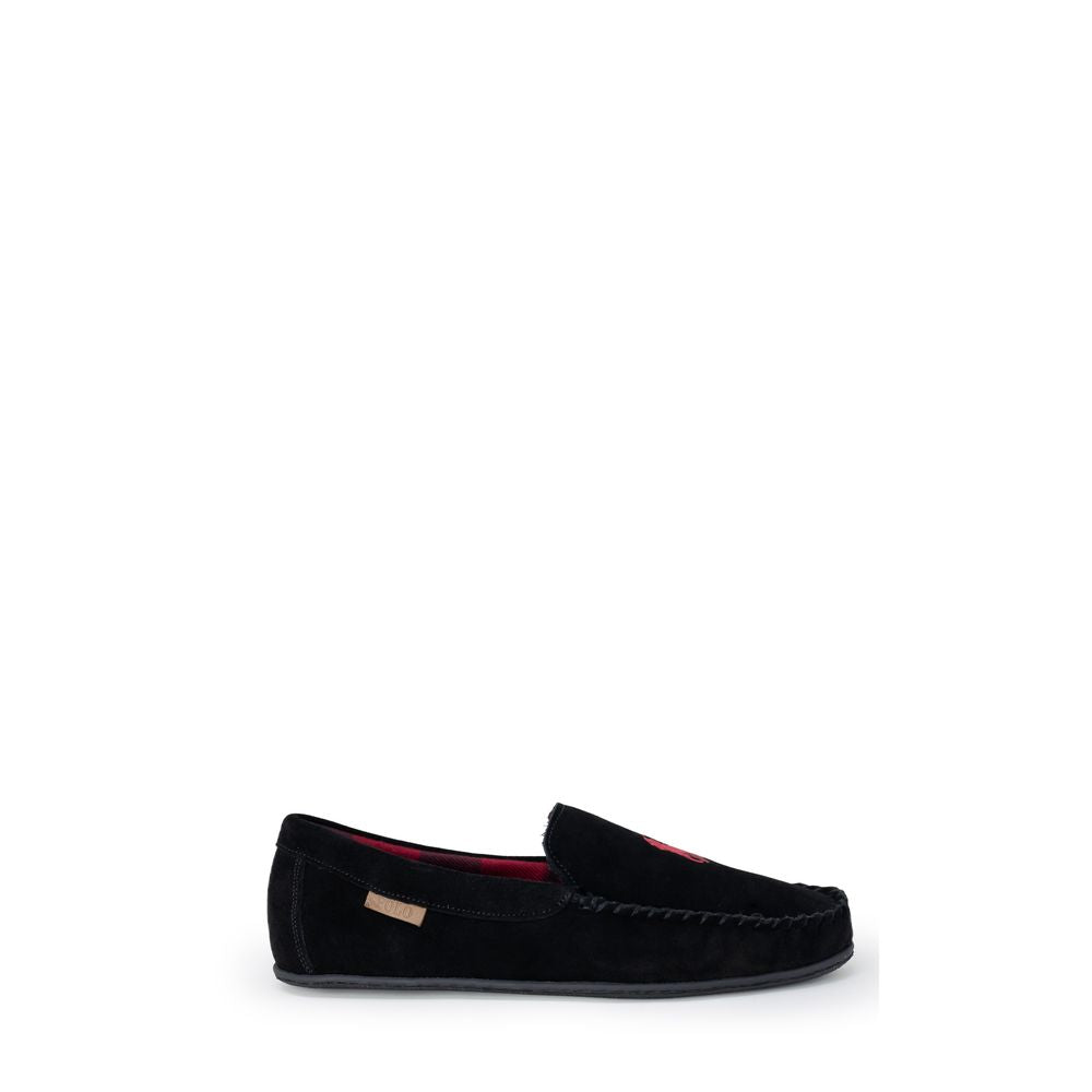 Pantuflas de piel sintética negra Ralph Lauren