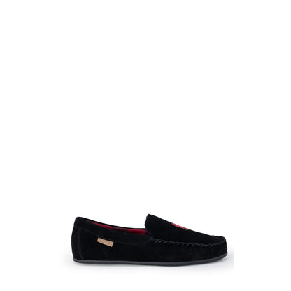 Pantuflas de piel sintética negra Ralph Lauren