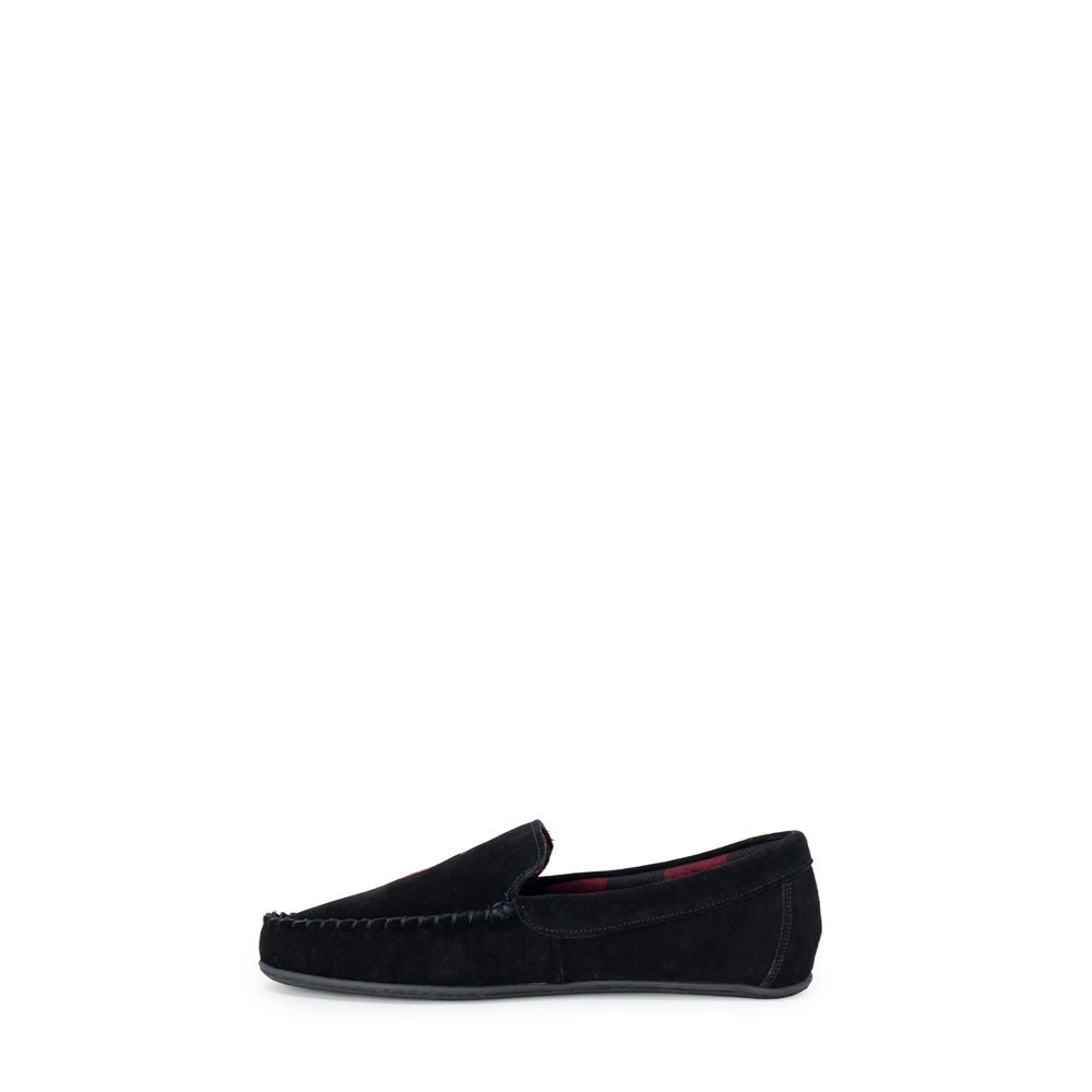 Pantuflas de piel sintética negra Ralph Lauren