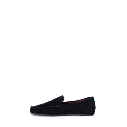 Pantuflas de piel sintética negra Ralph Lauren
