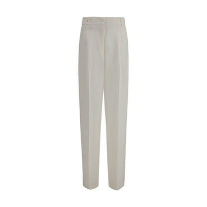 Pantalones Casuales de Lino Blanco Max Mara