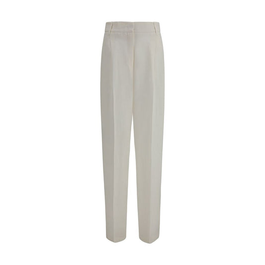 Pantalones Casuales de Lino Blanco Max Mara