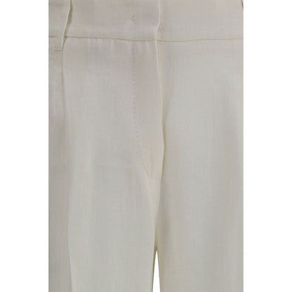 Pantalones Casuales de Lino Blanco Max Mara