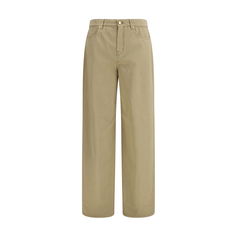 Pantalón casual Max Mara de algodón beige