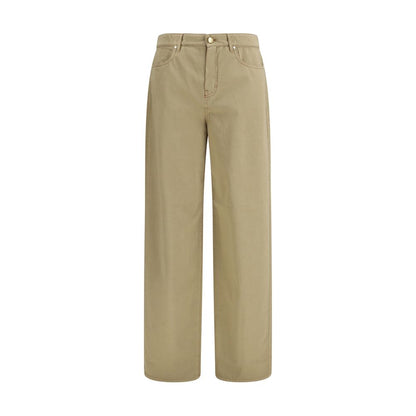 Pantalón casual Max Mara de algodón beige