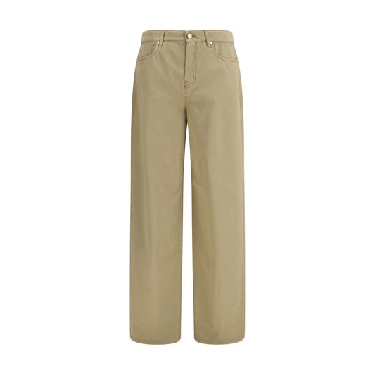 Pantalón casual Max Mara de algodón beige