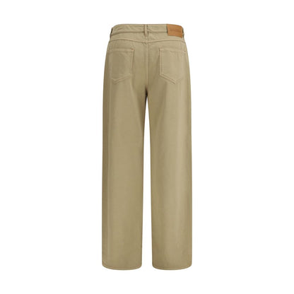 Pantalón casual Max Mara de algodón beige