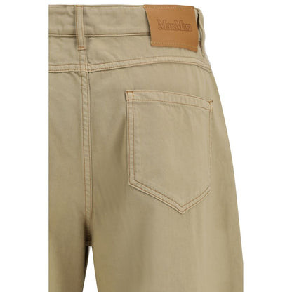 Pantalón casual Max Mara de algodón beige
