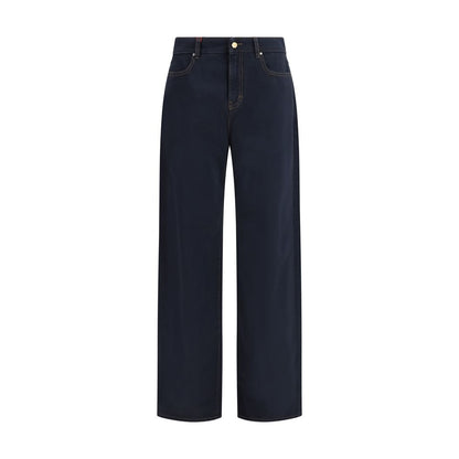 Pantalones casuales de algodón azul Max Mara