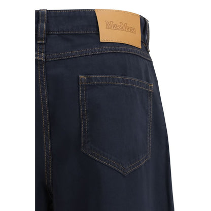 Pantalones casuales de algodón azul Max Mara