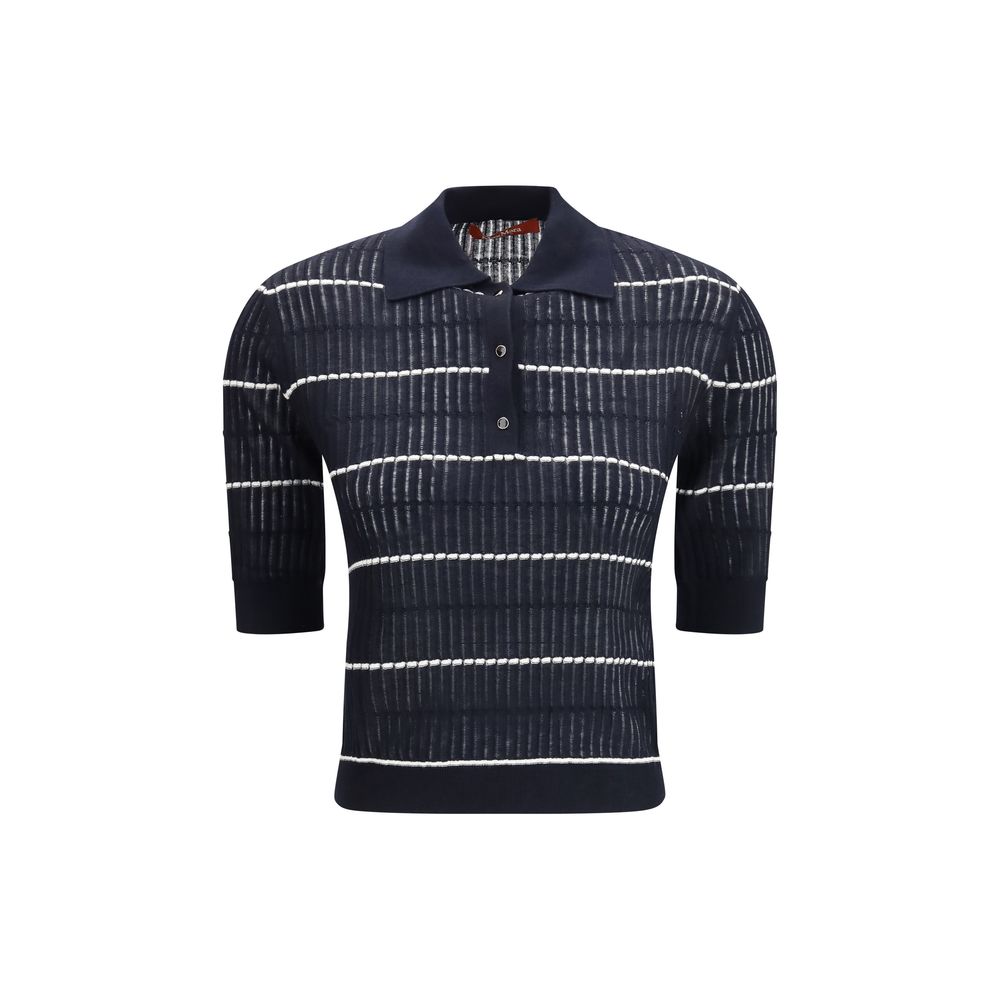 Polo de seda azul Max Mara