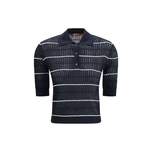 Polo de seda azul Max Mara
