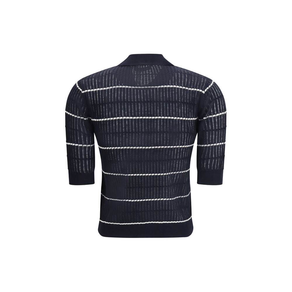 Polo de seda azul Max Mara