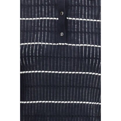 Polo de seda azul Max Mara