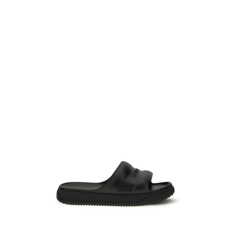 Sandalias planas de goma negras Moncler
