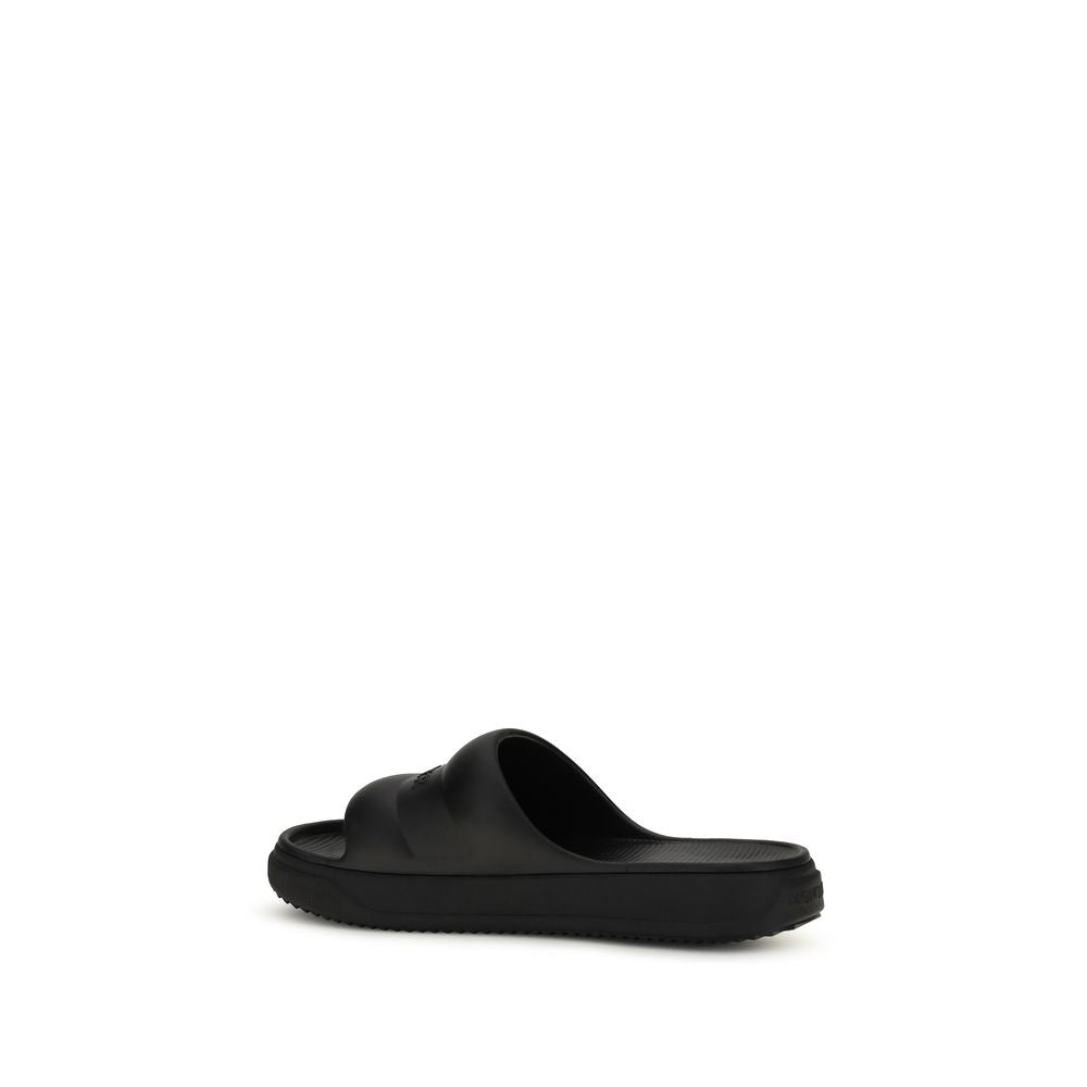 Sandalias planas de goma negras Moncler