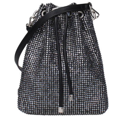 Sac bandoulière Jimmy Choo en satin noir