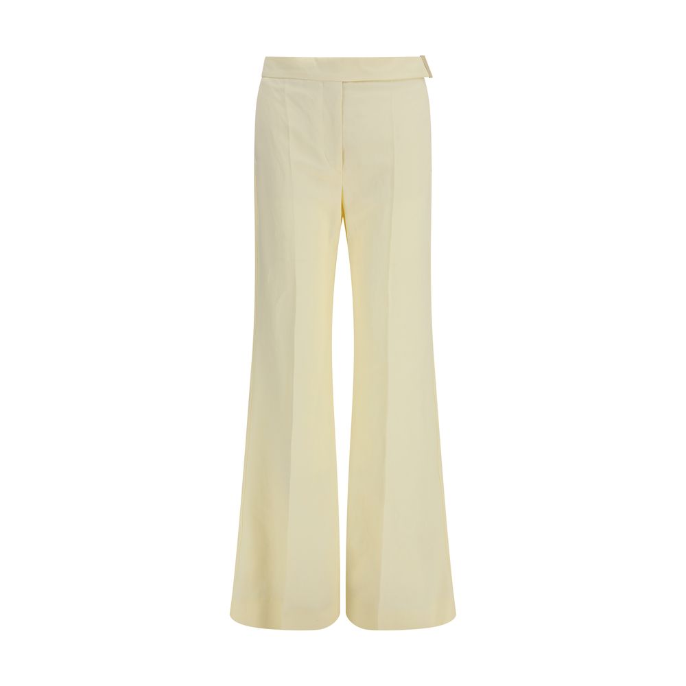 Pantalones acampanados beige de viscosa Max Mara