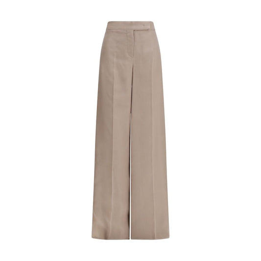 Pantalones casuales de seda beige de Max Mara