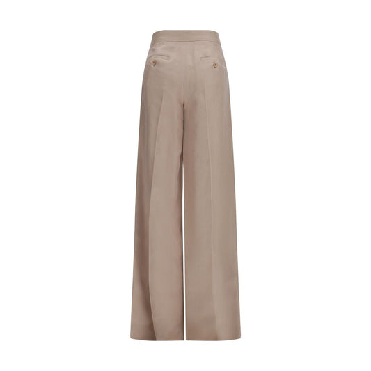 Pantalones casuales de seda beige de Max Mara