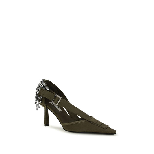 Zapatos de tacón de algodón bicolor Prada