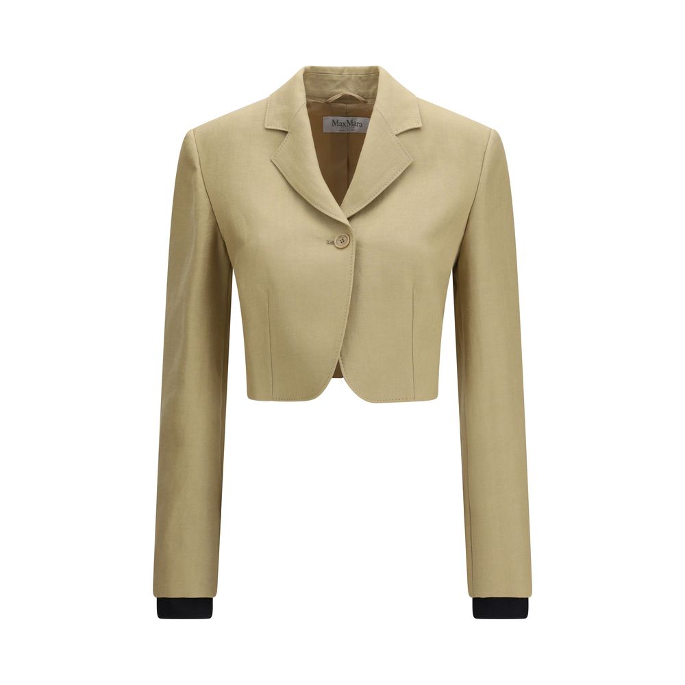 Chaqueta vaquera de lino beige Max Mara