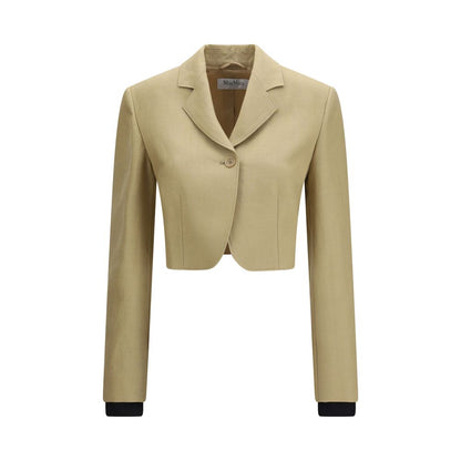Chaqueta vaquera de lino beige Max Mara
