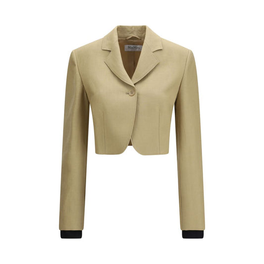 Chaqueta vaquera de lino beige Max Mara