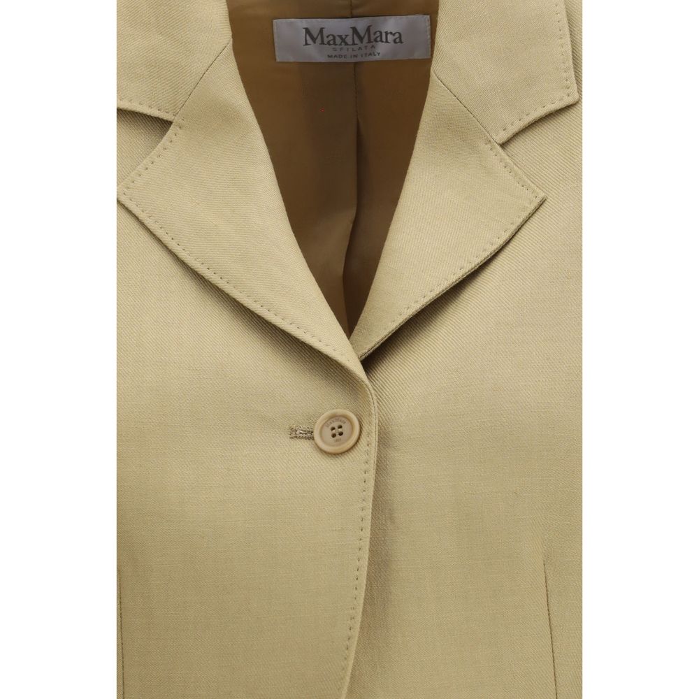 Chaqueta vaquera de lino beige Max Mara