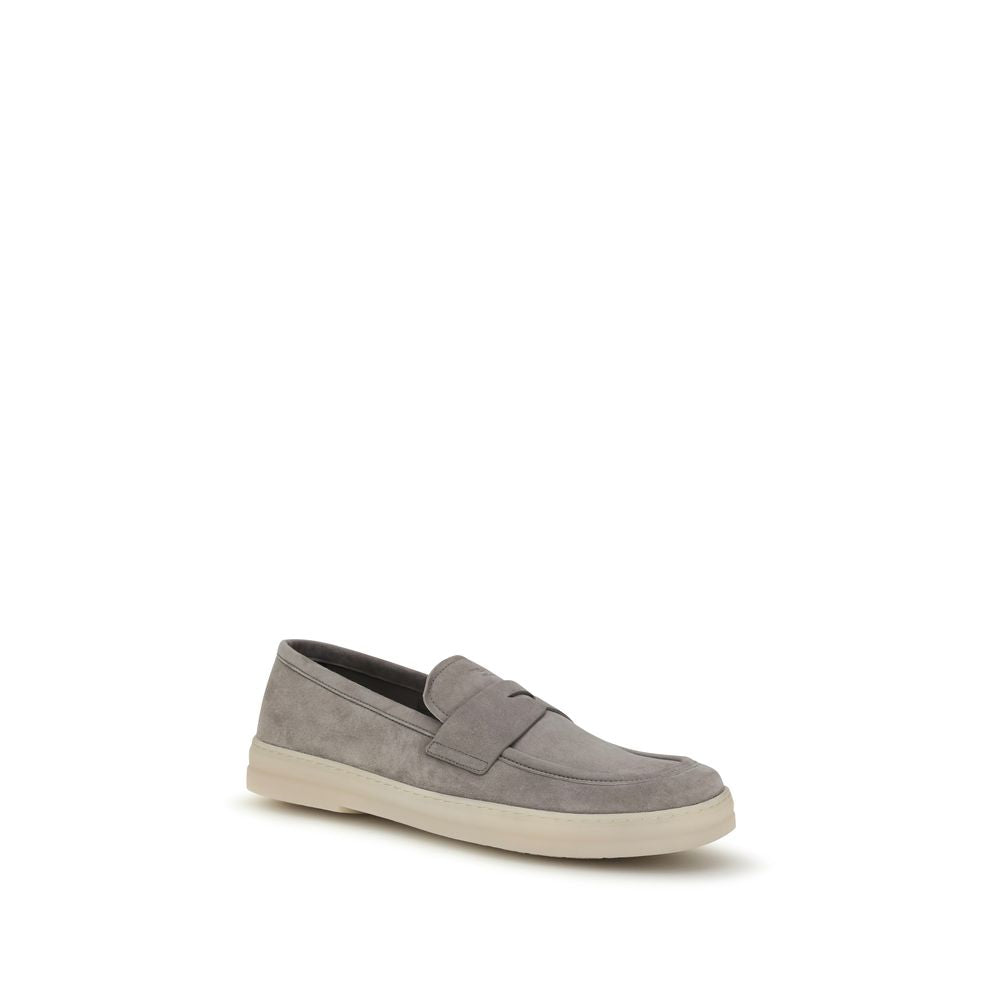 Mocasines Prada De Piel De VacunoGris Modelo Bos Taurus