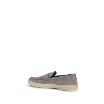 Mocasines Prada De Piel De VacunoGris Modelo Bos Taurus