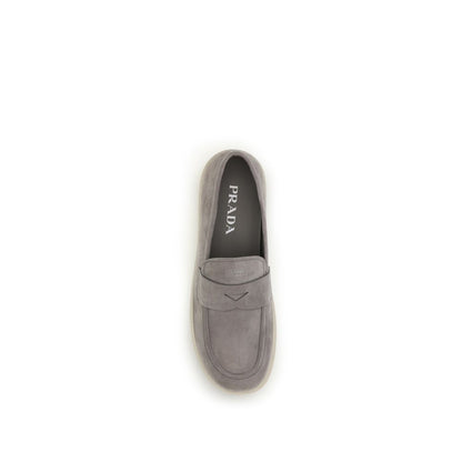 Mocasines Prada De Piel De VacunoGris Modelo Bos Taurus