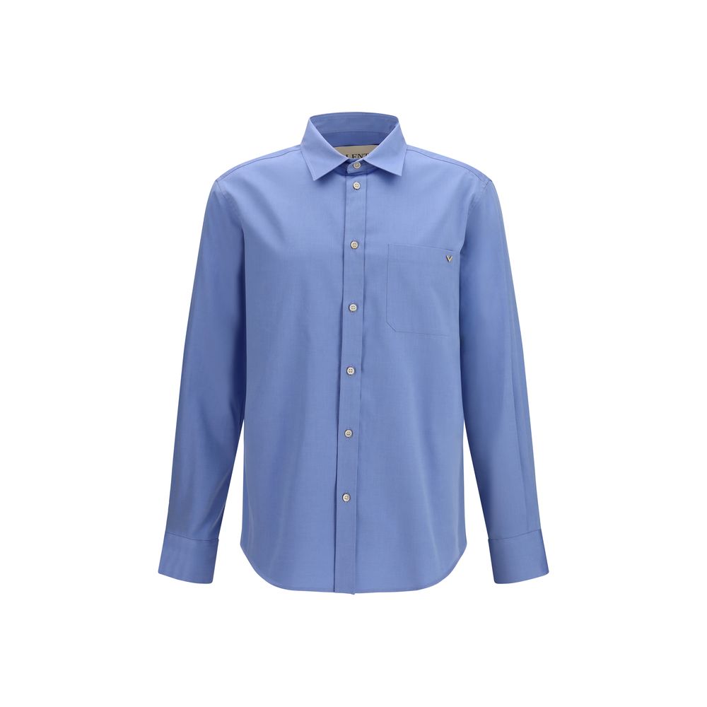 Camisa de algodón azul Valentino Garavani